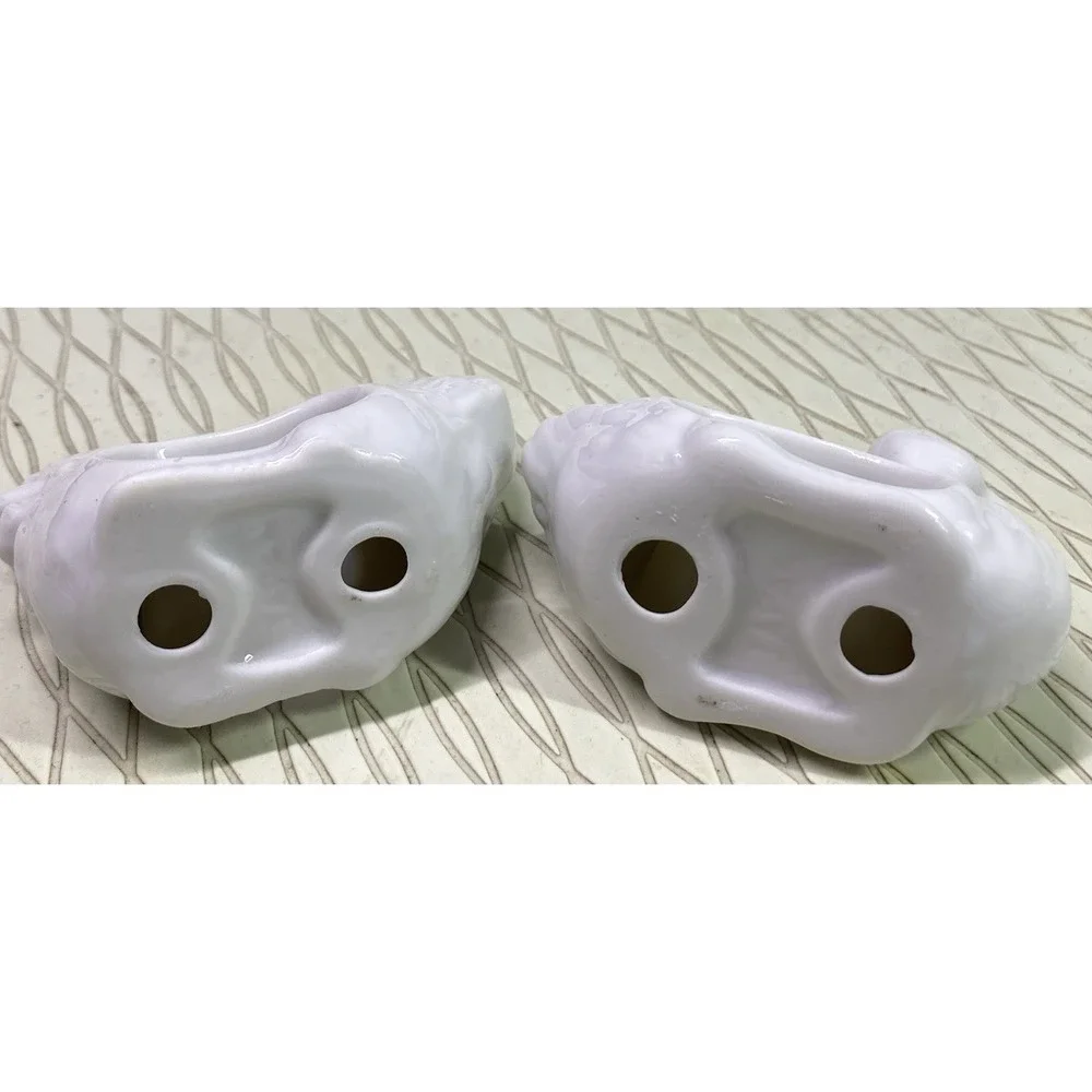 Farmhouse Vintage‎ Napkin Rings White Porcelain Animals Duck&Rooster Japan